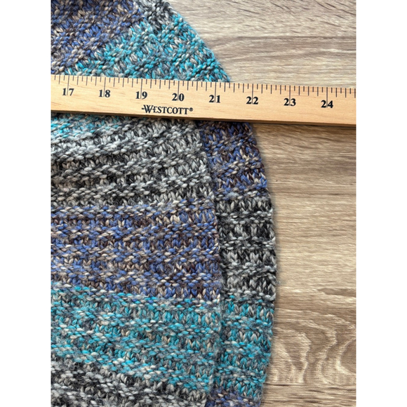 Free People Size Small Pinwheel V-Neck Round Hem Knit Sweater Boho Hipster Indie - Picture 7 of 9